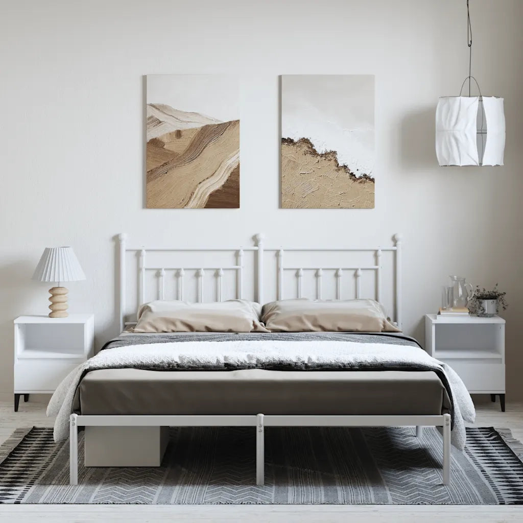 Giroletto con Testiera Metallo Bianco 183x213 cm 353591