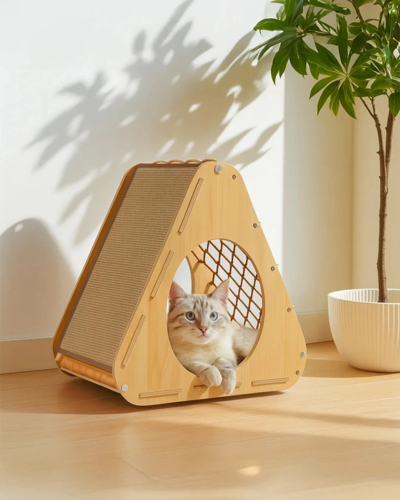 Casa per gatti AUREA con tiragraffi in sisal e rifugio per il riposo 66 x 52 x 55 cm