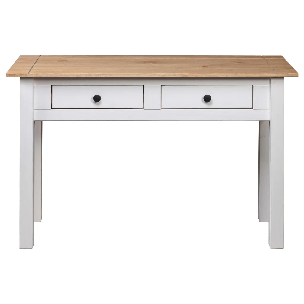 Tavolo Consolle | Tavolo d'Ingresso Bianco 110x40x72 cm Legno Massello Pino Panama