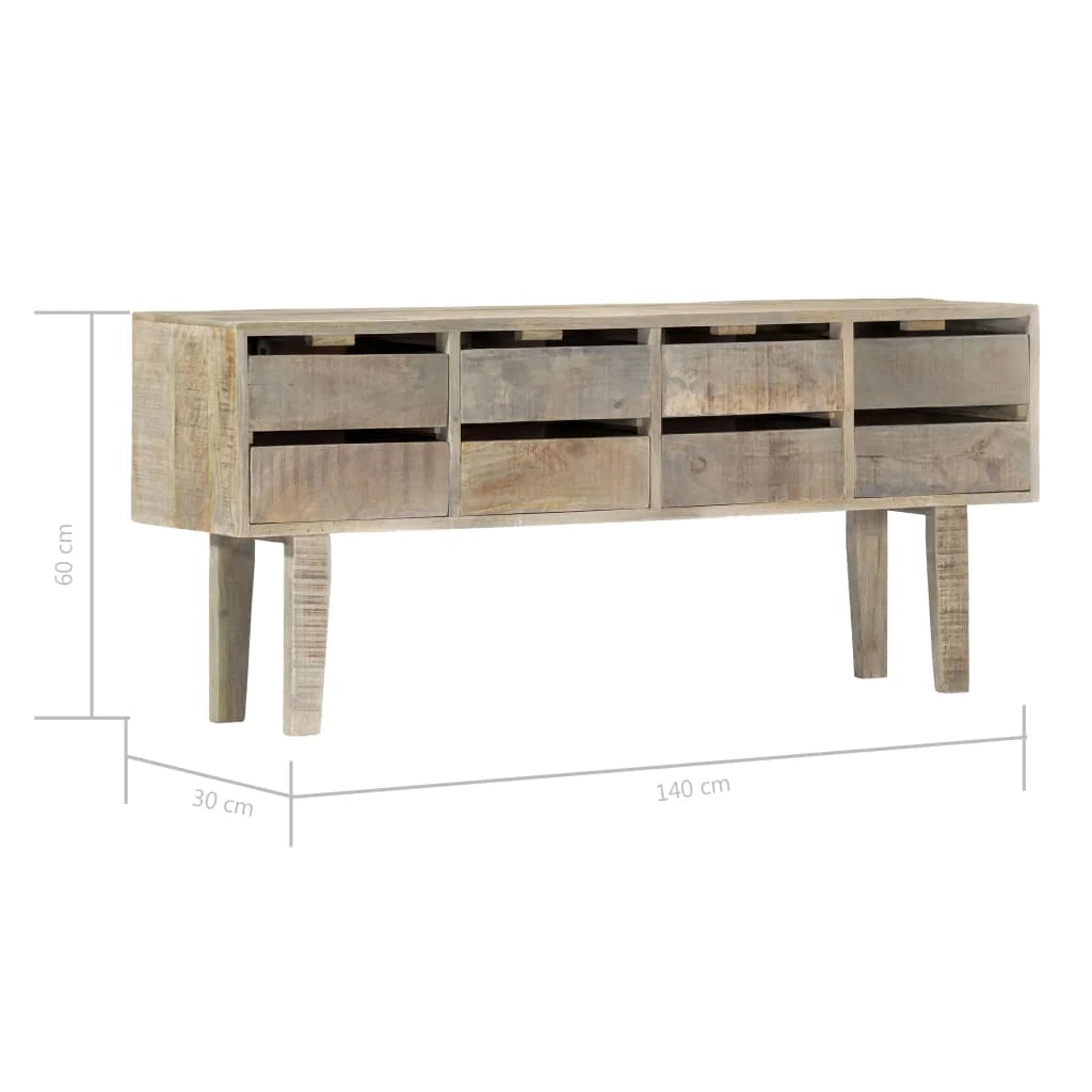 Buffet credenza cassettiera armadio mobile contenitore organizer per cucina soggiorno salotto 140 x 30 x 60 cm legno massello di mango marrone 02_0029548