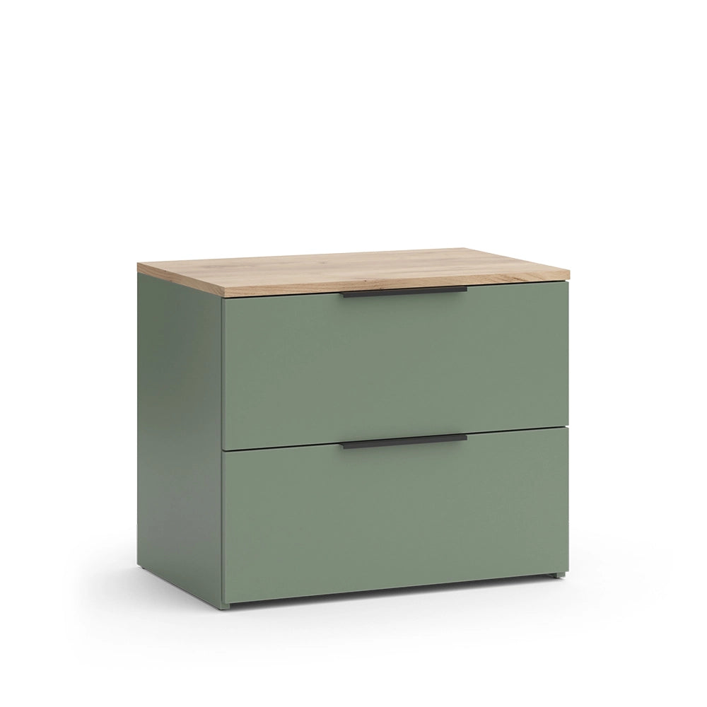 Vicco Cassettiera per camera da letto Verde 60 x 50 cm con 2 cassetti
