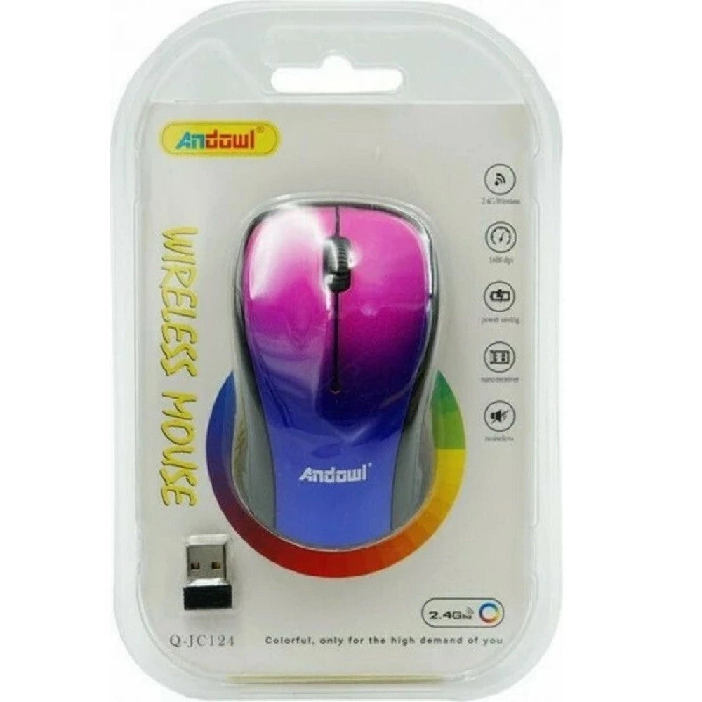 Trade Shop - Mouse Wireless Colorato Senza Fili 2.4g 1600dpi Q-jc124 Connessione Usb Computer -