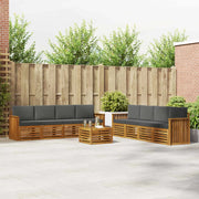 Set divani 9 pcs Naturale e Antracite Legno di Acacia Massello 3374567