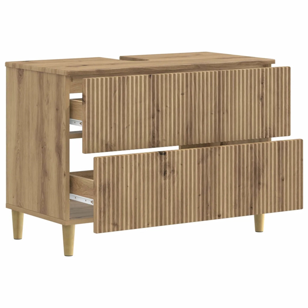 Armadio per Lavabo da Bagno ARNHEM Rovere Artigianale 896584