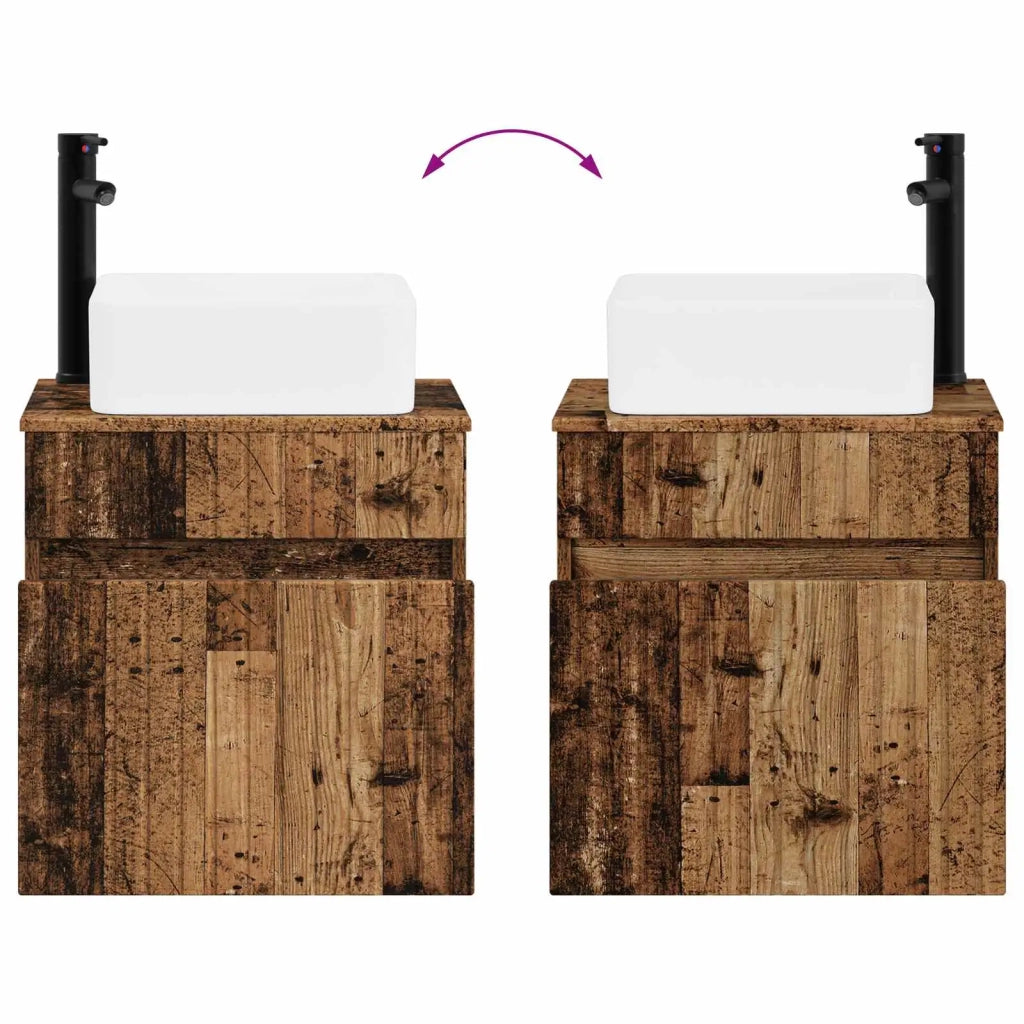 Mobile lavabo da parete Legno antico 49 x 41 x 63 cm 890570
