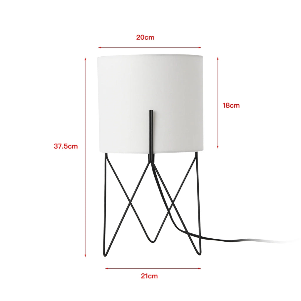 Lampada da tavolo 38 x 21 x 21 cm nero bianco 03_0009548
