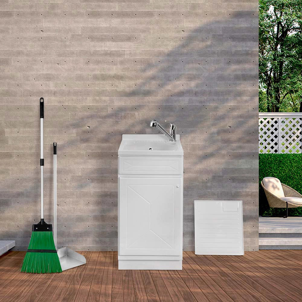 Mobile Lavatoio in Kit 45x60 cm con Vasca in Resina colore Bianco
