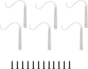 Hanger per ceste appese - 6 pezzi di supporto per parete in metallo nero - cesto per piante lampada per uccelli - esterno interno decorazione per giardino (bianco)