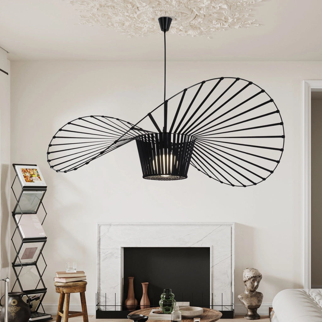 ZMH Lampada a Sospensione Moderna a LED Nero E27 120 cm per Sala da Pranzo