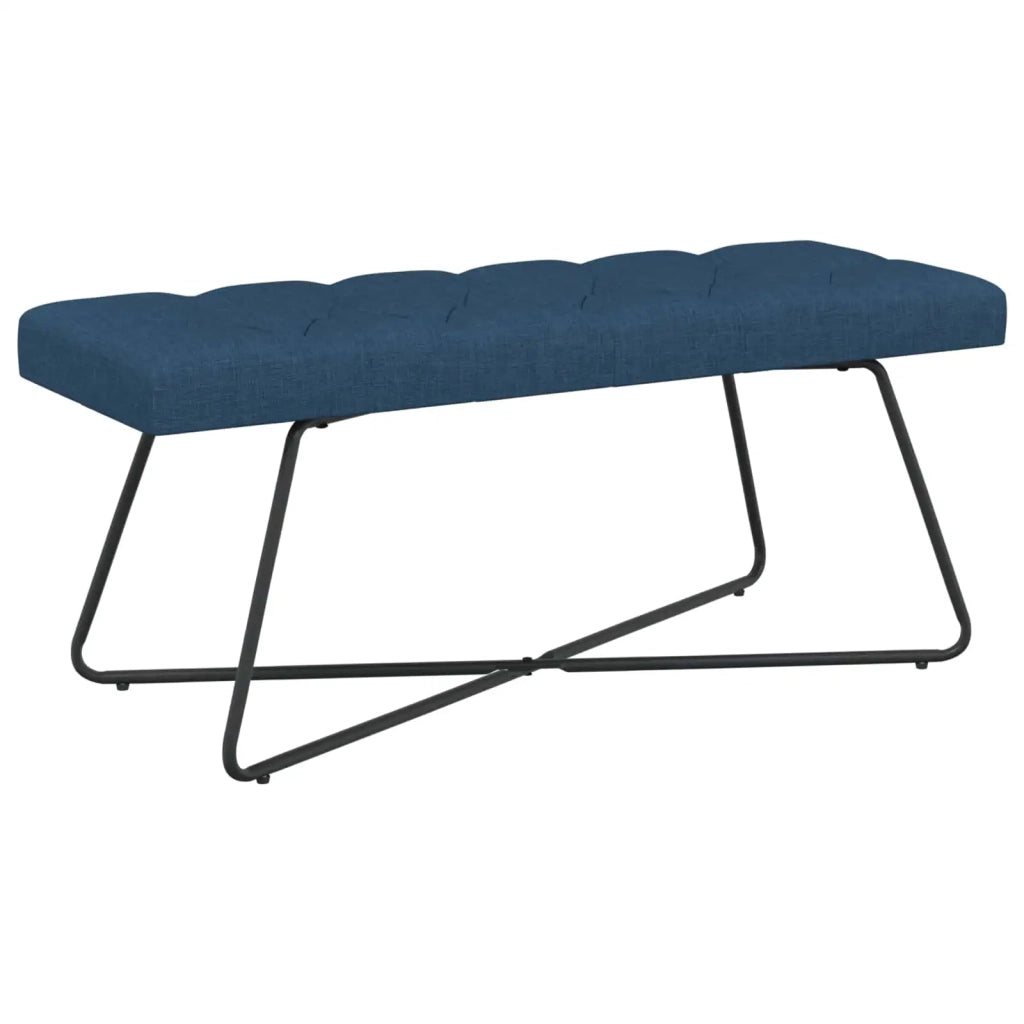 Panchina con bottoni imbottiti Blu 110 x 40 x 46 cm Tessuto 42038379