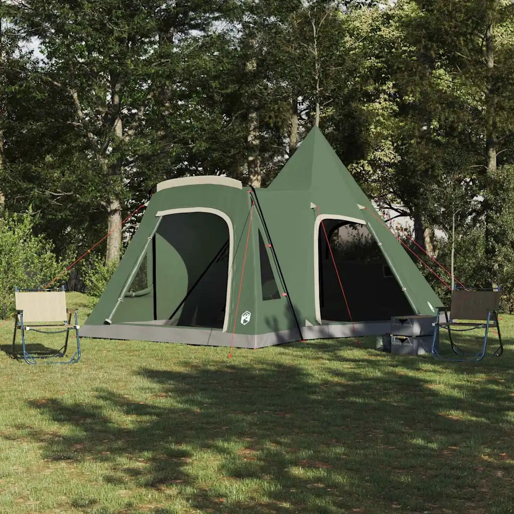 Tenda Teepee per 5 Persone con tetto-Tenda da campeggio Verde 545 x 450 x 295 cm