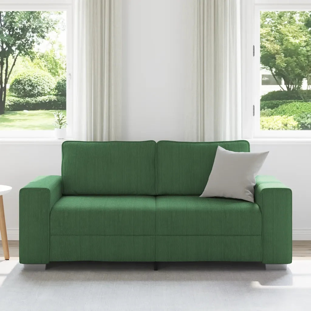 Divano Divanetto Verde Scuro 140cm Tessuto di Velluto a Coste