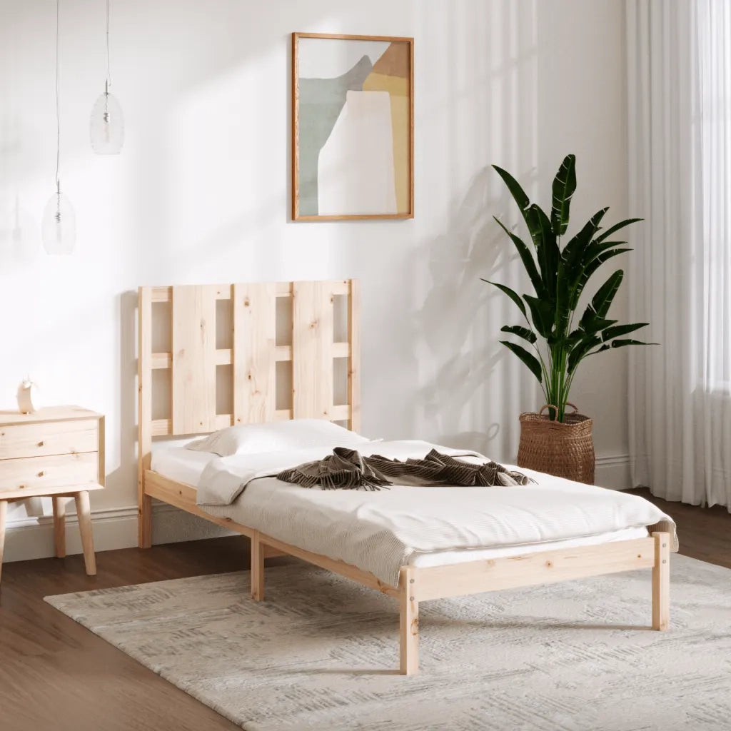 Giroletto senza Materasso-Struttura Letto 90x200 cm in Legno Massello di Pino 979045