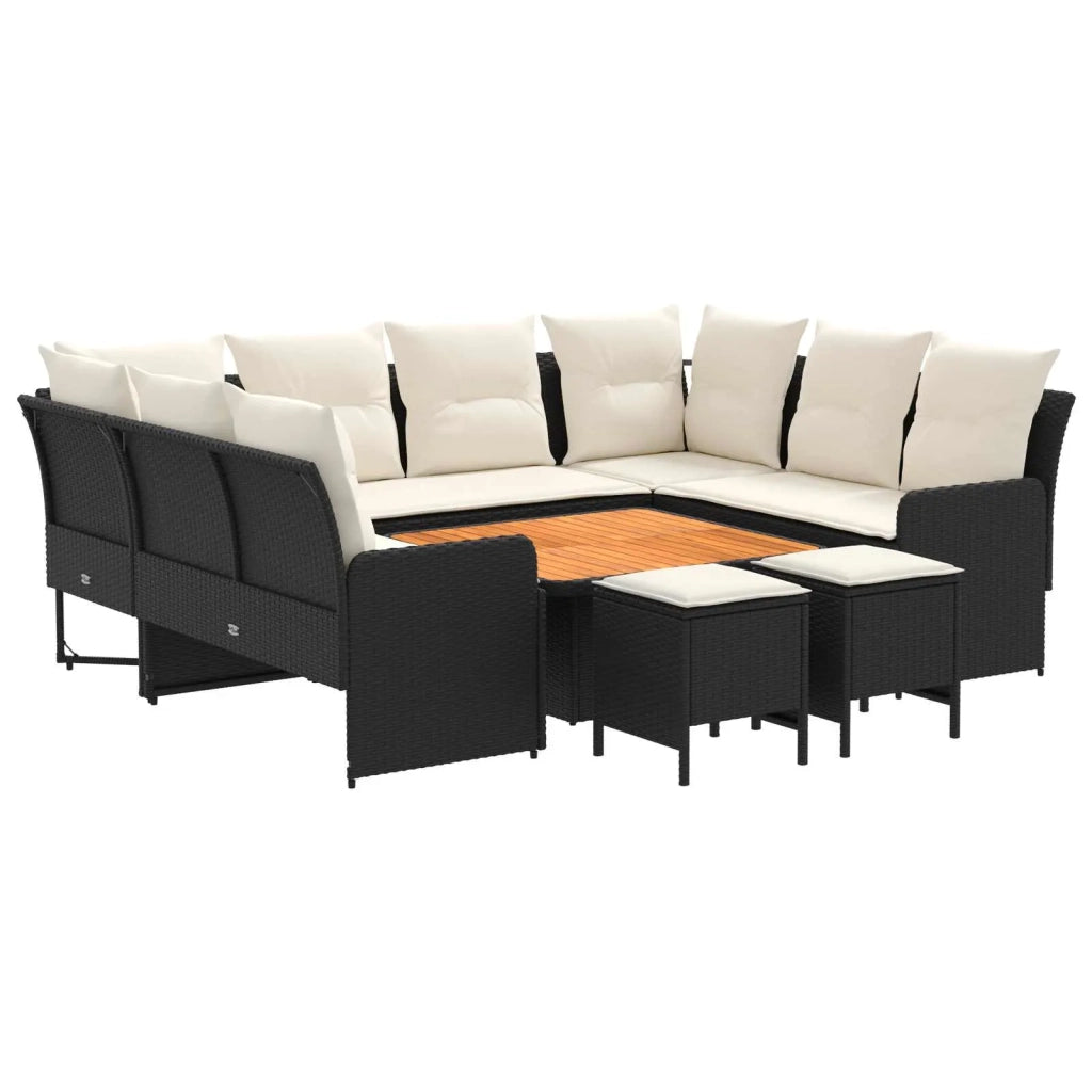 Set di Mobili 8 pz Nero e Crema Rattan in PE 3422196