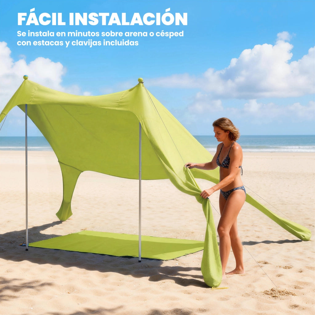 Carpa da Giardino Pieghevole ¨C zephmum ¨C Verde UPF50+ con Paletti e Borsa