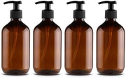 Dispensatori - Pompette lavabili - 4 pezzi - Marrone - Ideali per sapone, lotion e shampoo - Adatti per cucina e bagno