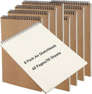 Taccuino A4 - 60 Fogli/30 Sfogli - Legato a Spirale - Copertina Rigida Blocco di Disegno - Marrone - Per Artisti