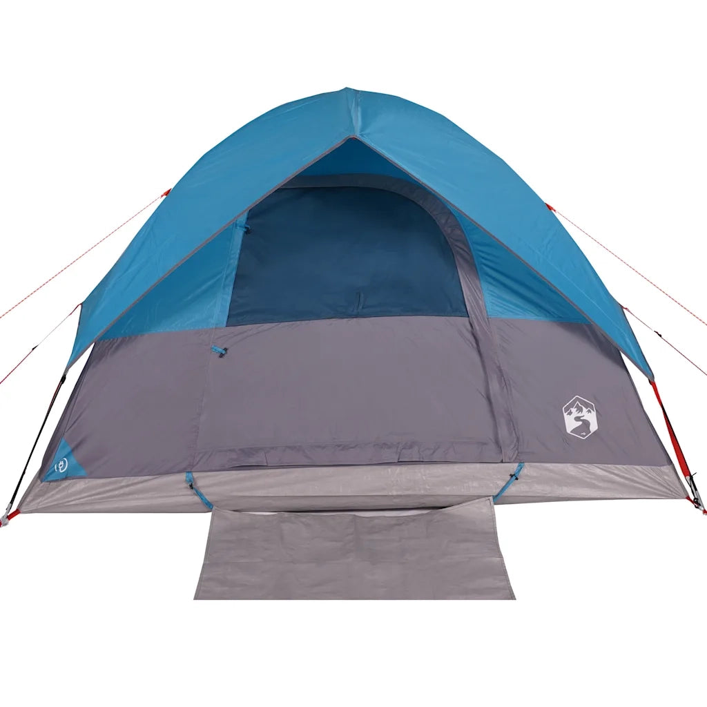 Tenda da Campeggio a Cupola per 4 Persone-Tenda per Escursionismo Blu Impermeabile 269038