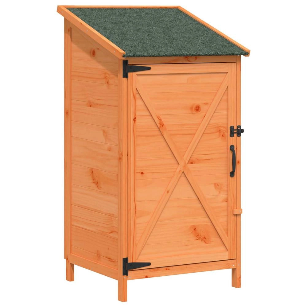 Capanno Giardino Marrone 59.5x56x113.5cm Struttura Legno per Piccoli Attrezzi