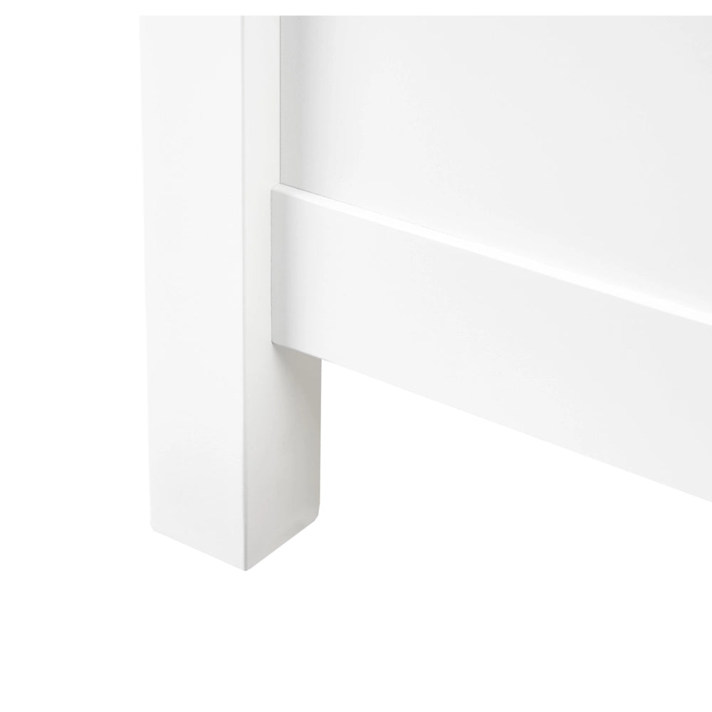 Letto Matrimoniale con Testiera Struttura a Doghe in Legno bianco 140 x 200 cm stile moderno