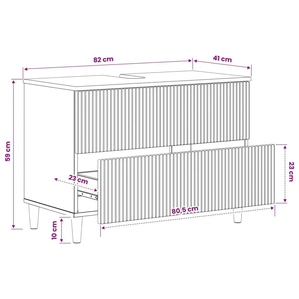 Armadio per Lavabo da Bagno ARNHEM Bianco 82 x 41 x 59 cm 896575