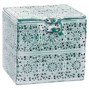 Scatola in metallo verde 12.5x12.5x11.5h cmh cm
