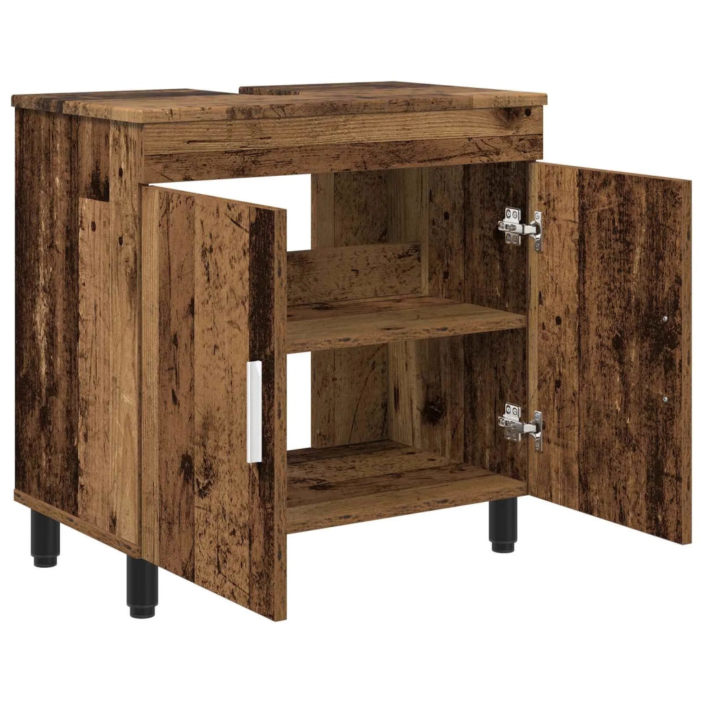 Mobiletto da bagno Legno antico 60 x 35 x 60 cm