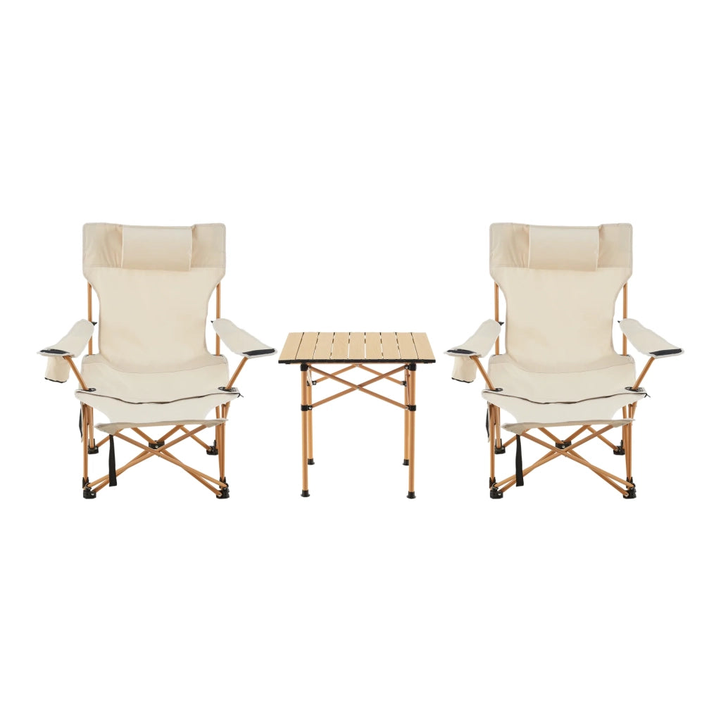 Tavolo effetto legno beige e 2 sedie pieghevoli 03_0010691