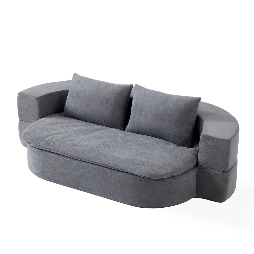 Divano letto pieghevole 3 in 1 trasformabile, con schiuma ad alta densità, tessuto sfoderabile, colore grigio chiaro
