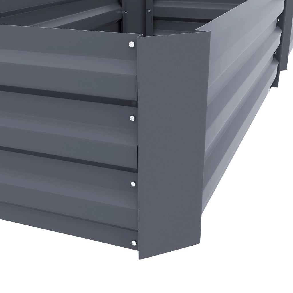 2 Pezzi Letti Rialzati per Orto ¨C Zephmum ¨C Grigio Acciaio Ondulato 100x50x30 cm