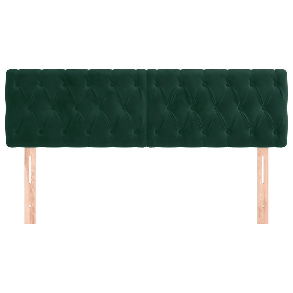 Testiera 2 pz-Set di 2 Testata-Testiera Decorativa Verde Scuro 80x7x78/88 cm in Velluto