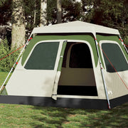 Tenda Familiare a Cupola 6 Persone-Tenda da campeggio Verde a Rilascio Rapido