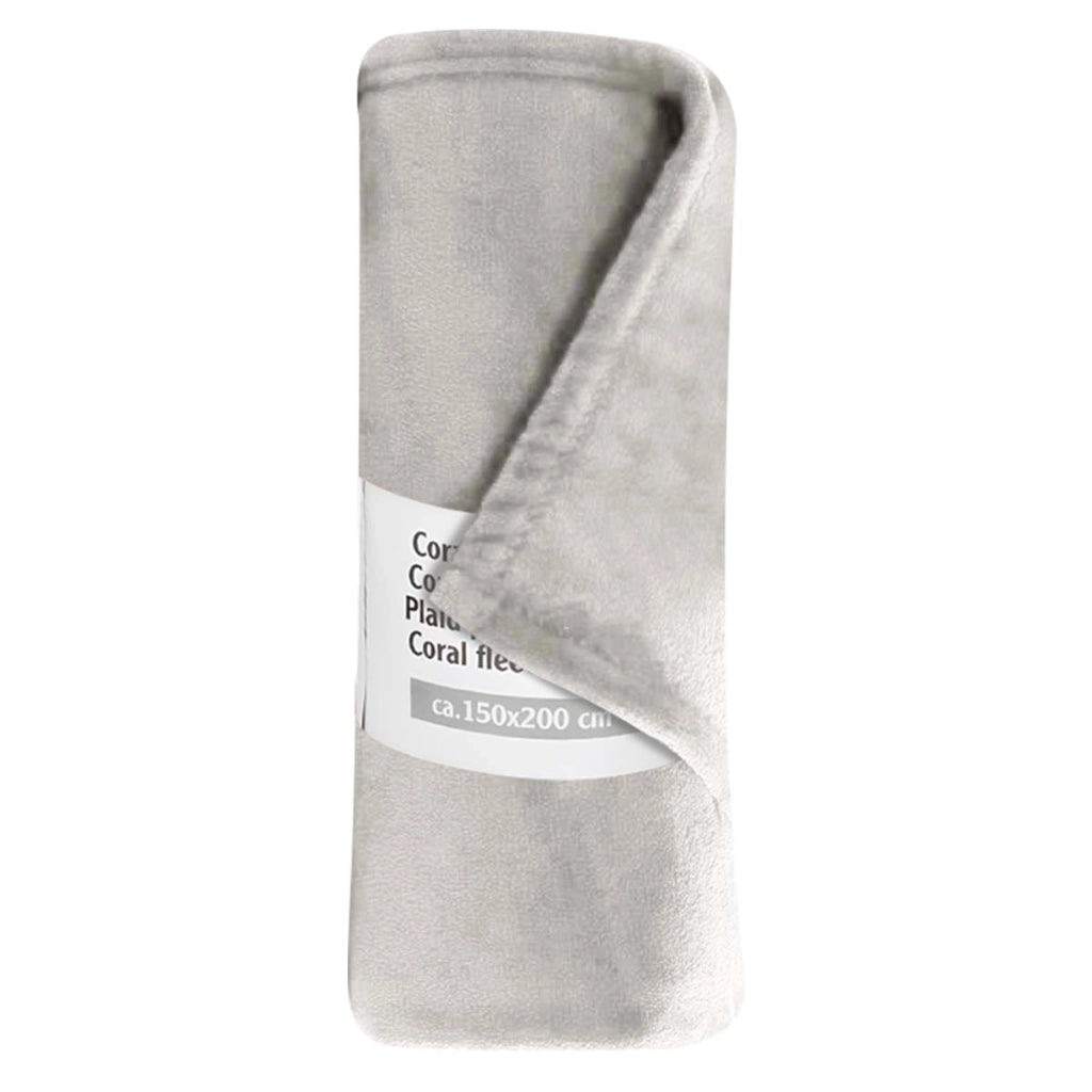 Coperta per divano e letto in tessuto 150x200cm Confortevole e calda Beige Inny