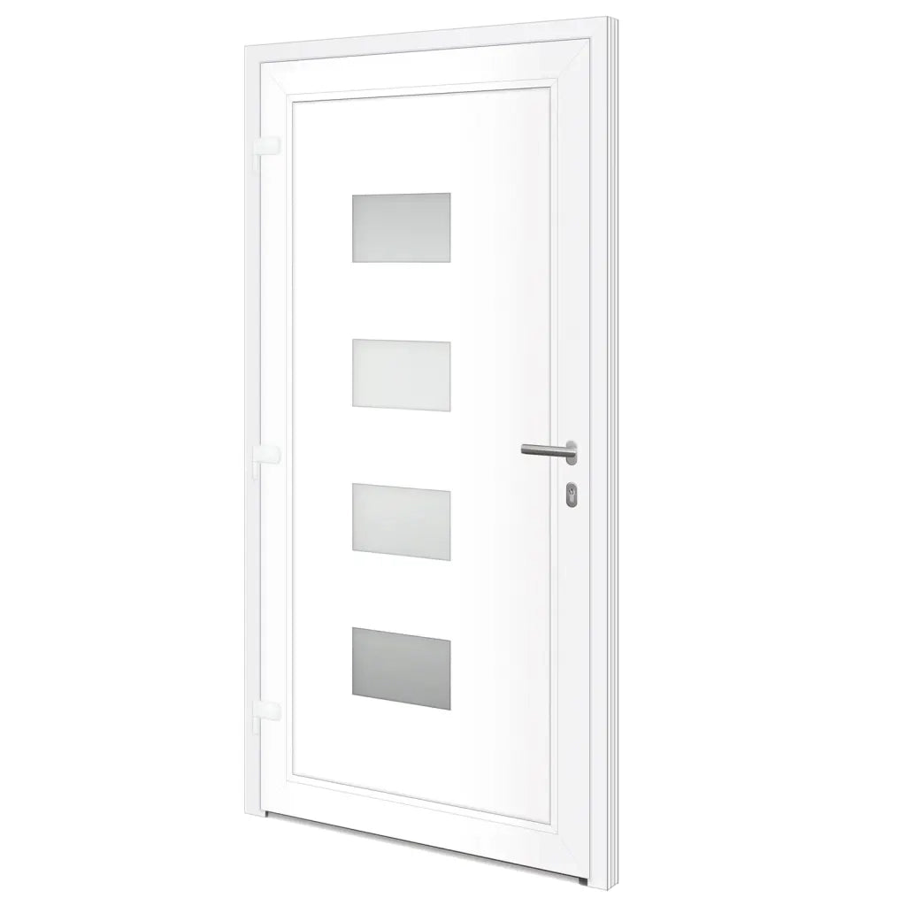 Porta Ingresso Bianca 100x200 cm in Alluminio e PVC 3157065