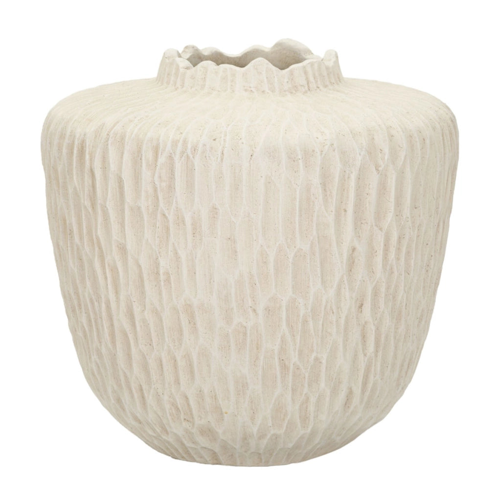 Vaso Decorativo VKH824, Beige, Poliresina, 35x35x32,5 cm