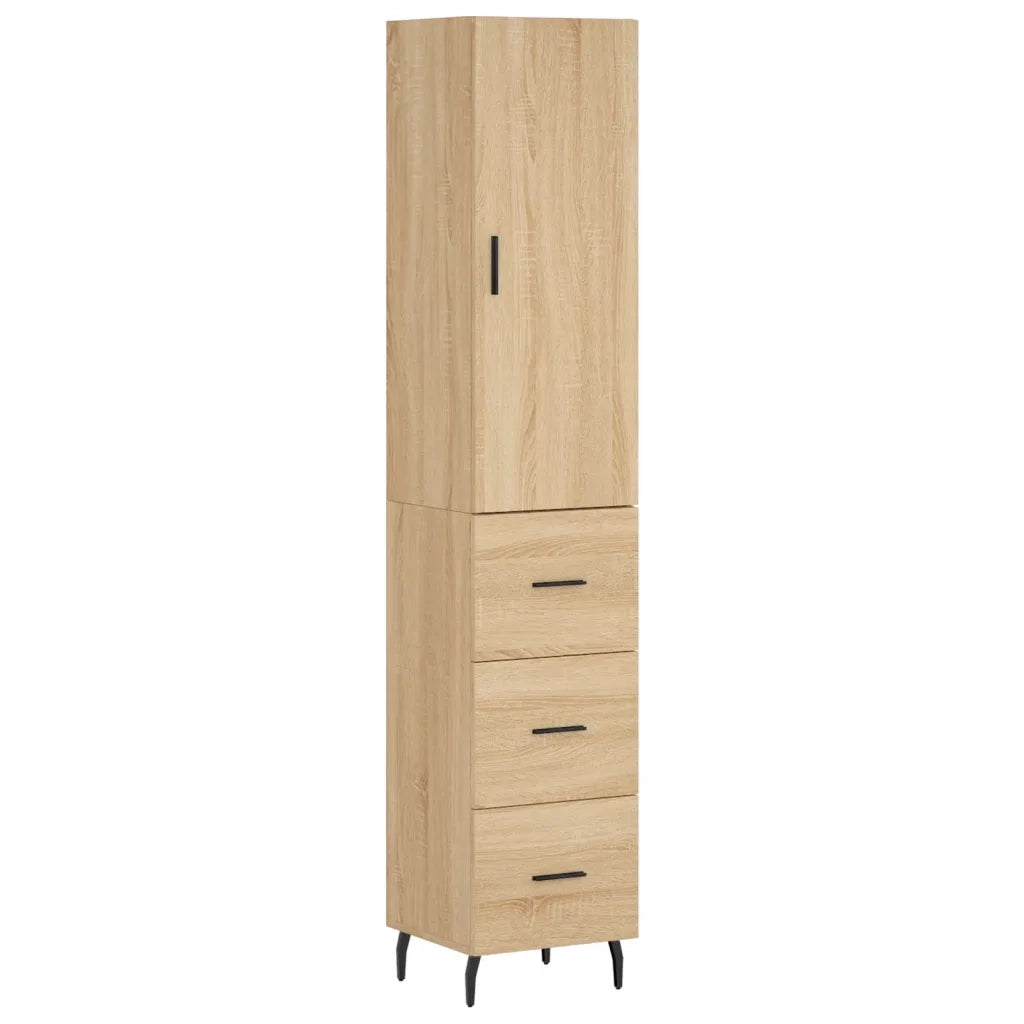 Credenza-Buffet-Armadio da cucina Rovere Sonoma 34,5x34x180 cm in Legno Multistrato 697011