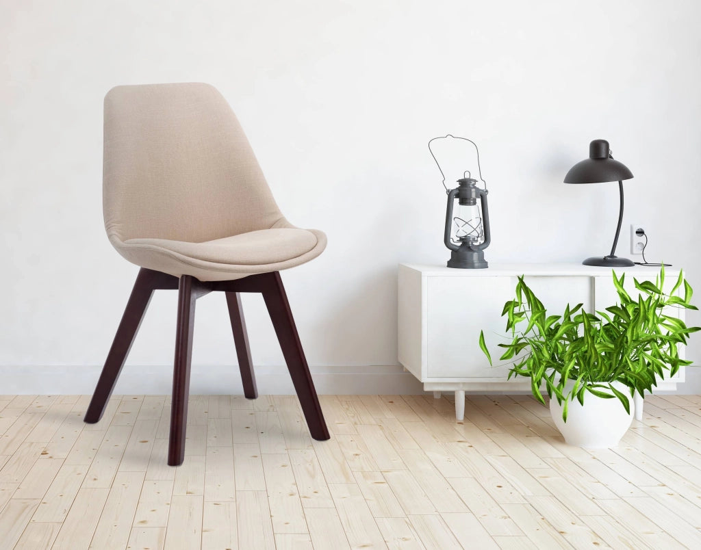 Sedia Borneo Tessuto V2 crema,noce
