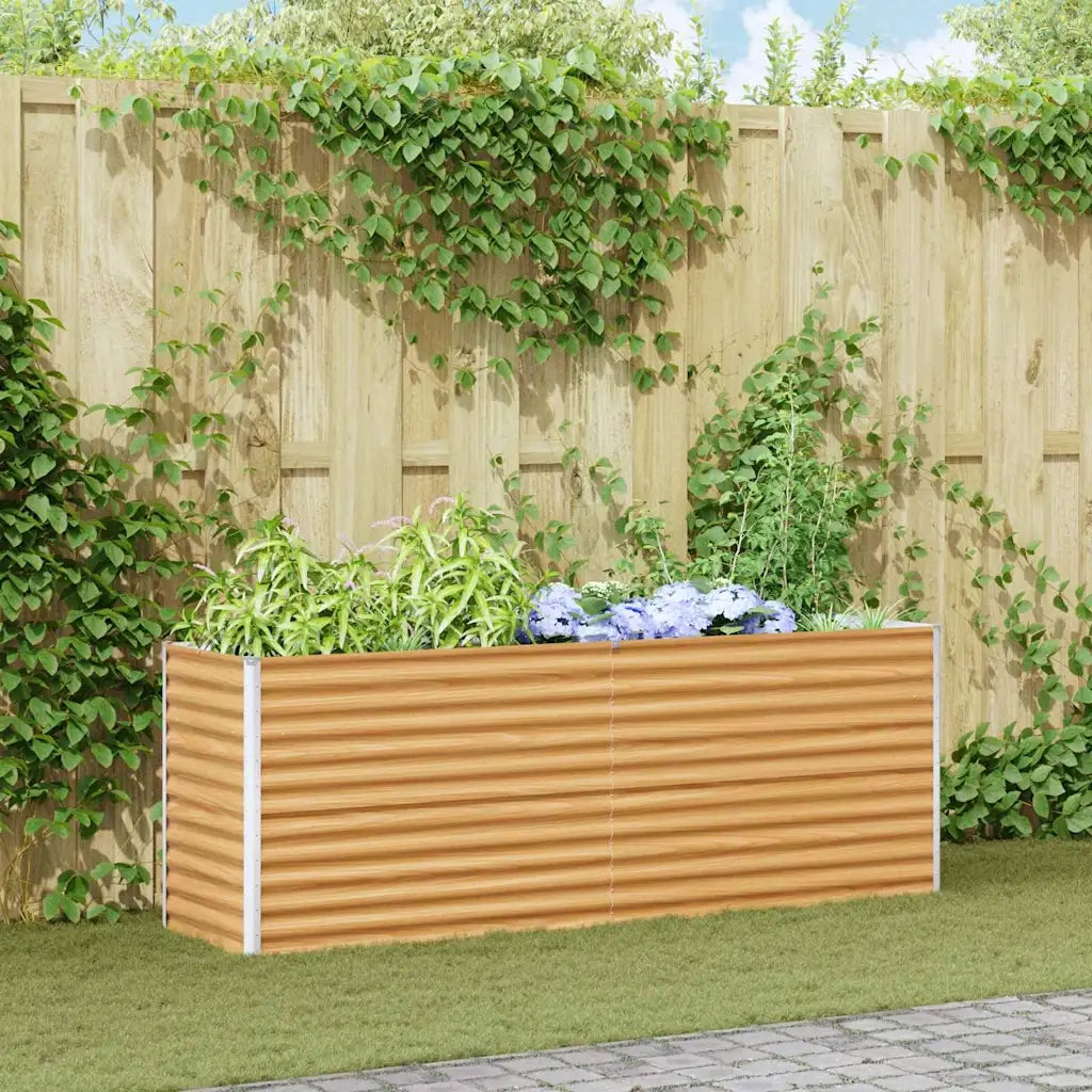 Fioriere | Cassetta per fiori | Letto rialzato da giardino 195 x 50 x 68 cm Acciaio zincato