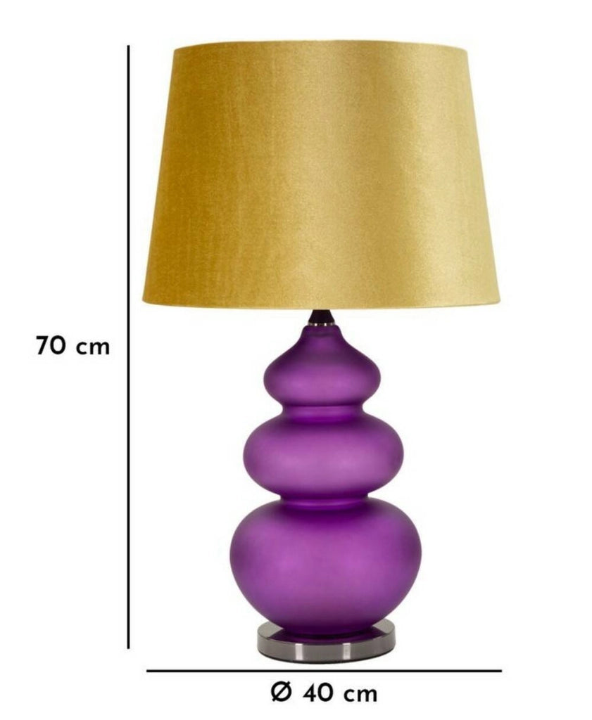 Lampada da tavolo Genovesi, Luce da scrivania , Luminaria da ufficio, Lampada da lavoro, 40x40 h70 cm, Viola e Giallo