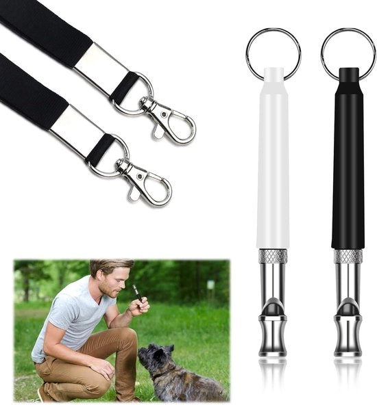Due ultrasuoni di flauto per cani con corda - professionale e regolabile per addestramento cani