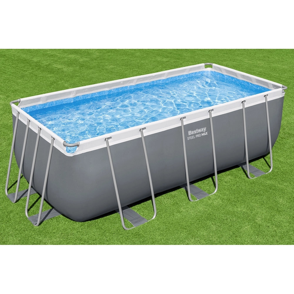 Trade Shop - Piscina Rettangolare Steel Pro Max Con Struttura Acciaio Pompa Filtro 412x201x122cm 56456 -