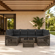 Set Divano da Giardino 7 pz Grigio polyrattan 3435941