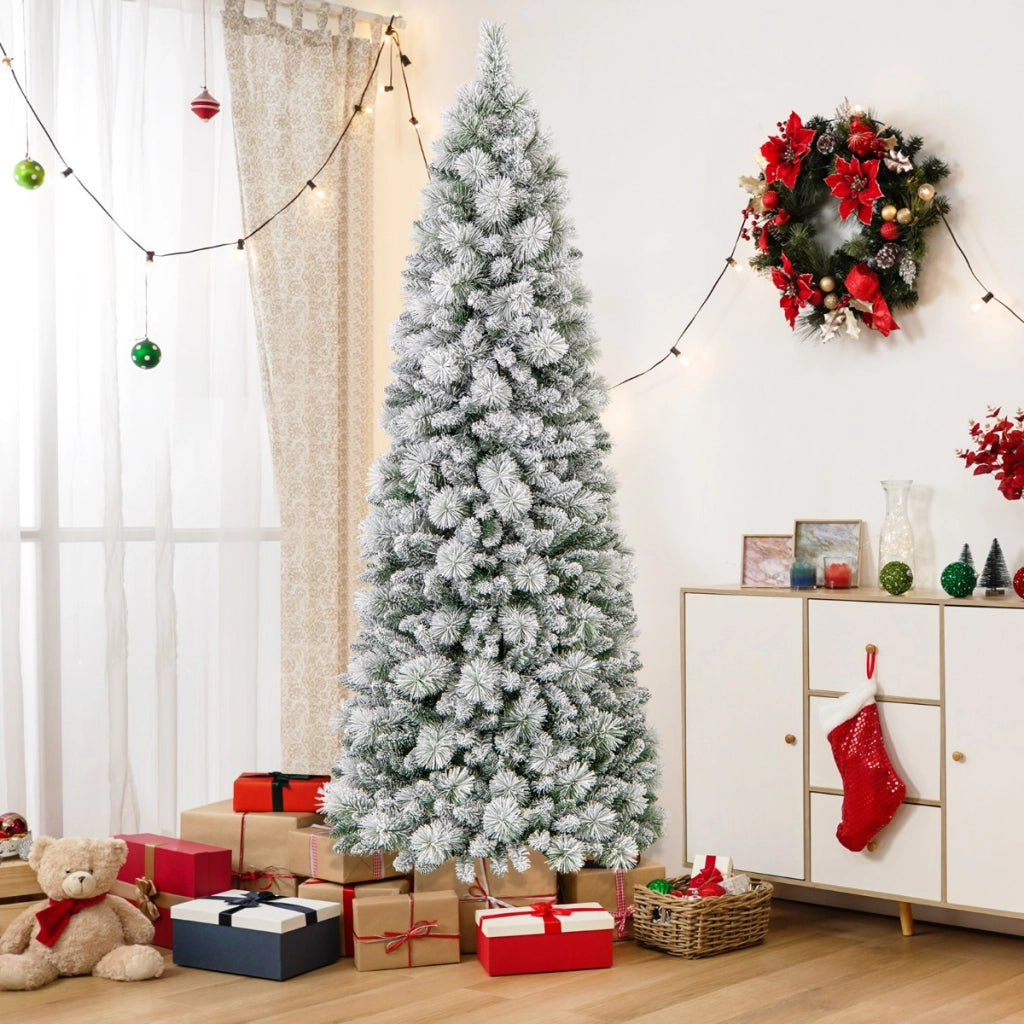 Albero di Natale pop-up 210cm e set di 3 scatole regalo illuminate, Albero decorativo artificiale e decorazione natalizia pre-illuminata-Natale