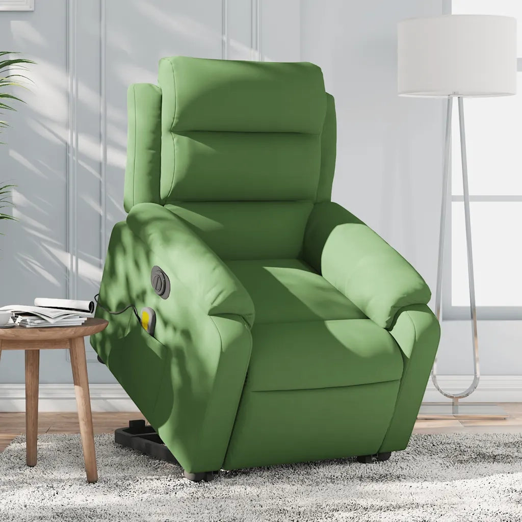 Poltrona Alzapersona Massaggi Elettrica Verde Chiaro Velluto 3205128