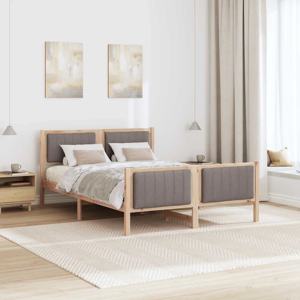 Struttura del Letto con testiera Marrone e taupe 135 x 190 cm