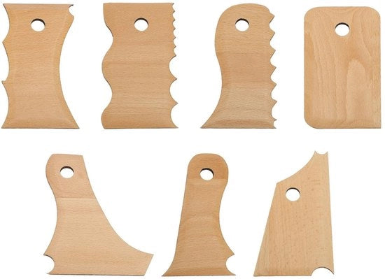 Kit di supporto per tegole in legno di betulla 7 pezzi - Leggero e compatto - Duraturo e resistente alla corrosione - Facile da utilizzare - Progettato per l'efficienza - Strumento per ceramisti