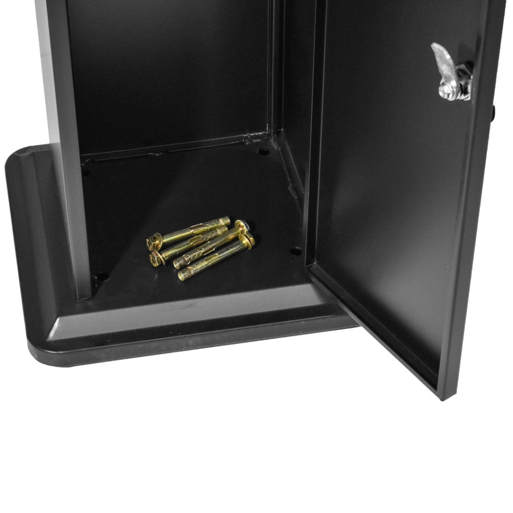 Posacenere a Colonna con Cestino 34,5x119,5x31 cm in Metallo Nero Opaco 14L per Interno Esterno