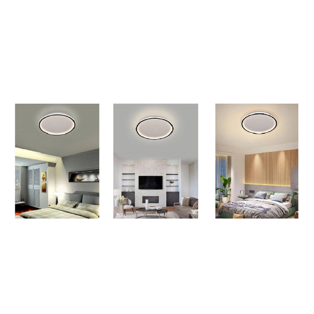 Trade Shop - Plafoniera A Led Moderna Da Soffitto Tonda 43watt Luce Fredda Naturale Calda C13 -