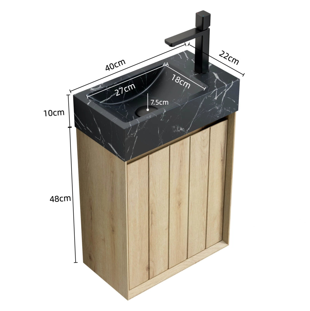 Mobile bagno compatto con lavabo integrato in marmo naturale
