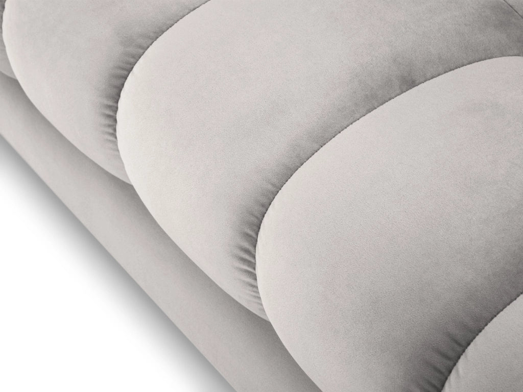 Cosmopolitan Design - Divano angolare destro "Bali" 5 posti in velluto argento 